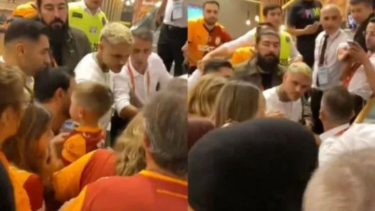 El video de Mauro Icardi pegándole un cabezazo a un hincha del Galatasaray